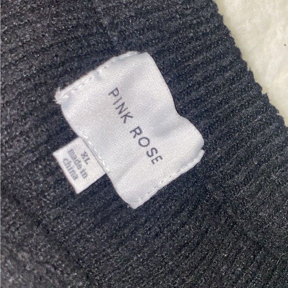 Pink Rose Black and White Striped Sweater - Picture 3 of 3